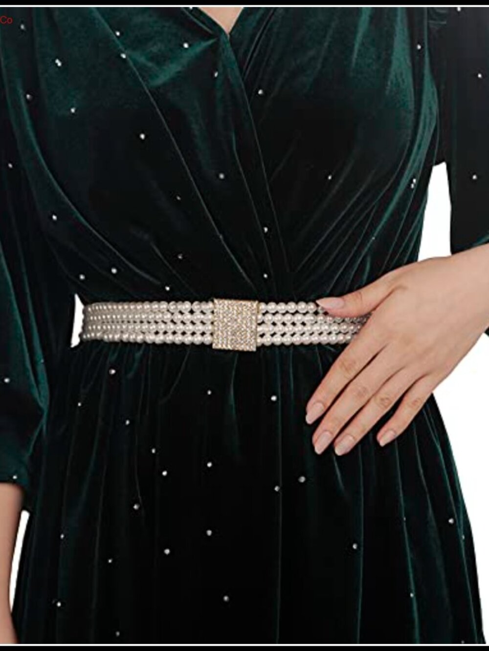 Crystal Rhinestone Pearl Waist Belt Wedding Prom Dress Bridal Chain